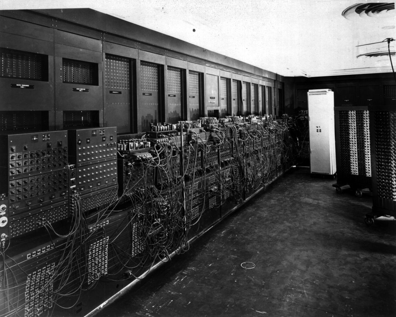 ENIAC, the first general-purpose electronic computer, at the US Army's Ballistic Research Laboratory